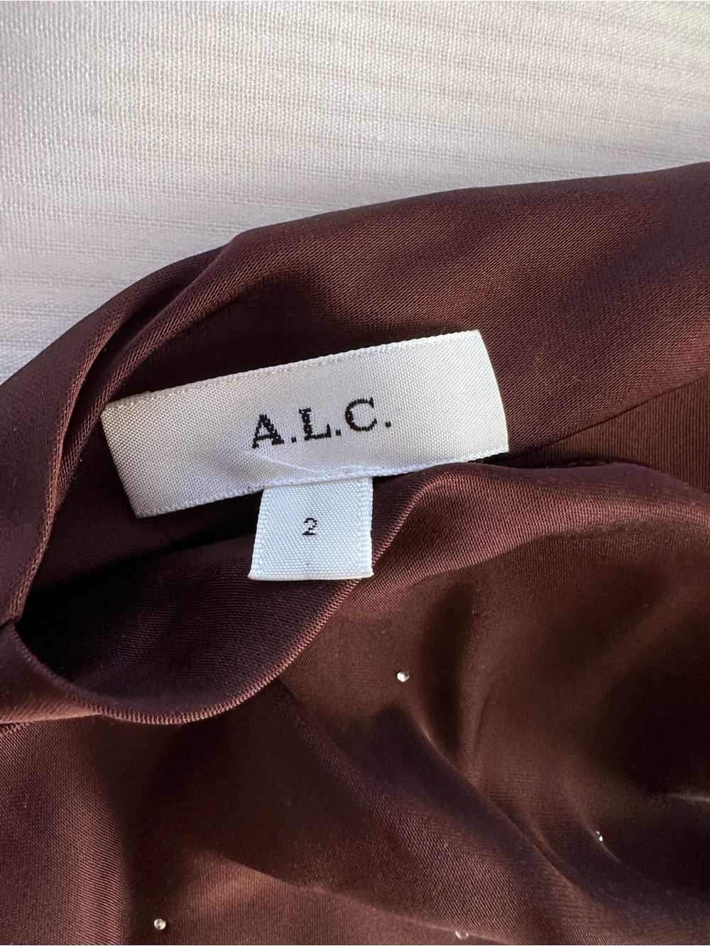 A.L.C. One Shoulder Maxi Dress Brown Formal Wedding Guest Evening Gown Draped - Picture 3 of 8